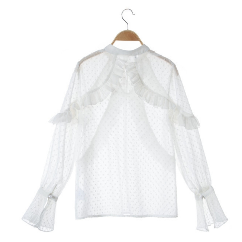 Self Portrait Plumetis Ivory Blouse - Picture 4 of 8
